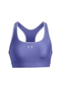 Biustonosz dla kobiet Under Armour HeatGear Mid Padless. Kolor: wielokolorowy, niebieski, szary. Sport: fitness