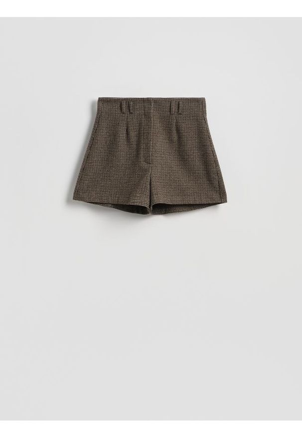 Reserved - Szorty w pepitkę z wełną - wielobarwny. Materiał: wełna