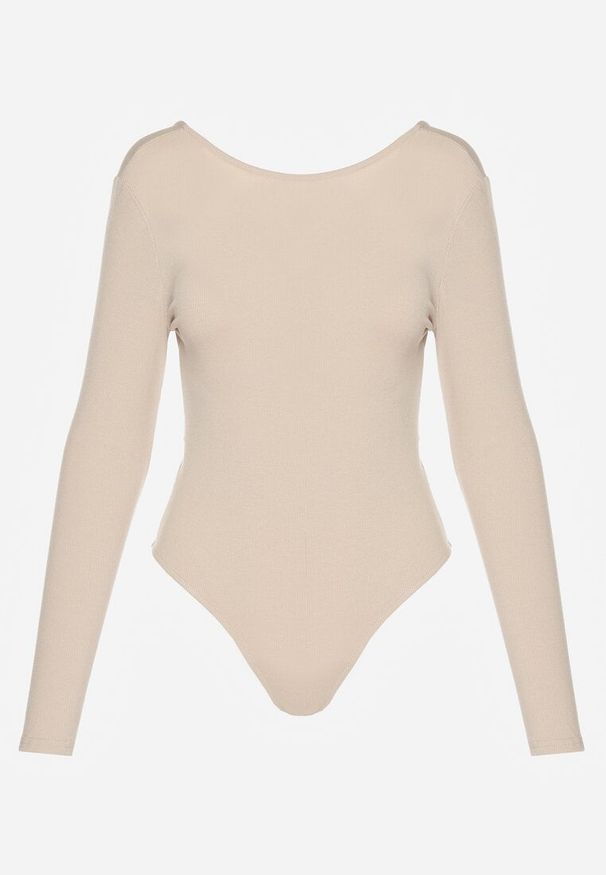 Renee - Jasnobeżowe Basicowe Body Sadovelle. Okazja: na spotkanie biznesowe, na co dzień, do pracy. Kolor: beżowy. Materiał: jeans. Długość rękawa: długi rękaw. Długość: długie. Styl: elegancki, casual, sportowy, biznesowy
