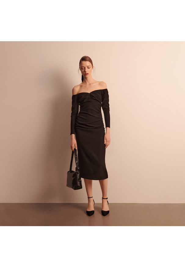 Reserved - Elegancka sukienka - Czarny. Kolor: czarny. Styl: elegancki