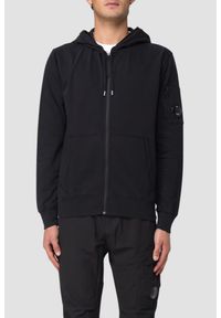C.P. Company - C.P. COMPANY Czarna męska bluza Hooded Open. Kolor: czarny