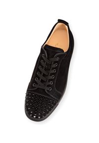 CHRISTIAN LOUBOUTIN - Sneakersy Louis Junior. Okazja: na co dzień. Kolor: czarny. Materiał: guma, zamsz. Wzór: aplikacja #2