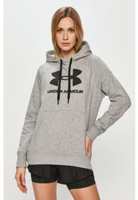 Under Armour - Bluza. Typ kołnierza: kaptur. Kolor: szary. Długość rękawa: raglanowy rękaw. Wzór: gładki #1