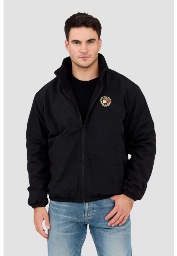 Tommy Jeans - TOMMY JEANS Czarny dwustronny męski bomber z polarem, Rozmiar XXL. Kolor: czarny. Materiał: polar. Wzór: jednolity