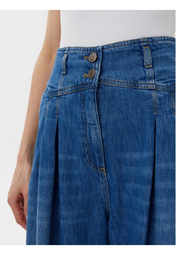 TwinSet - TWINSET Jeansy 251TP2611 Niebieski Wide Leg. Kolor: niebieski