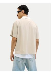 Jack & Jones - Jack&Jones Polo Lido 12276758 Beżowy Loose Fit. Typ kołnierza: polo. Kolor: beżowy. Materiał: syntetyk #4