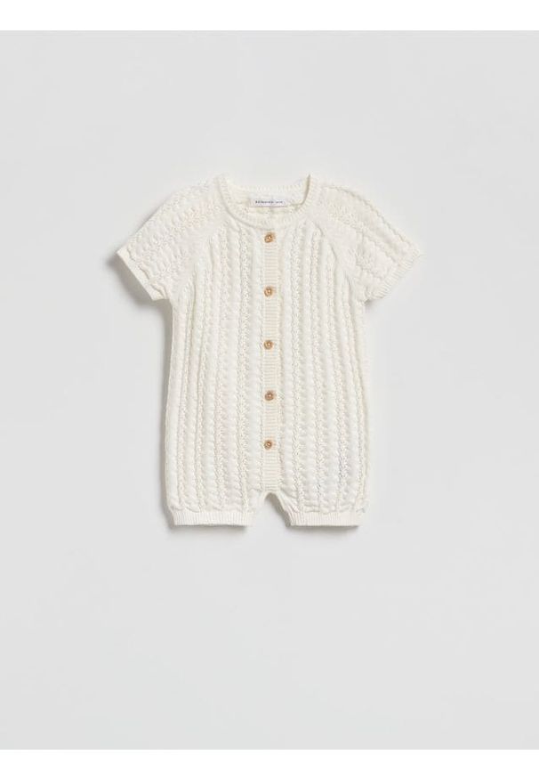 Reserved - Dzianinowy kombinezon - złamana biel. Materiał: dzianina