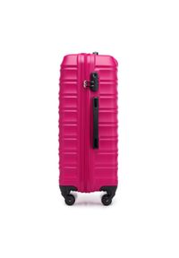 Wittchen - Średnia walizka z zawieszką różowa. Kolor: różowy. Materiał: guma. Wzór: kolorowy. Styl: elegancki, wakacyjny #8