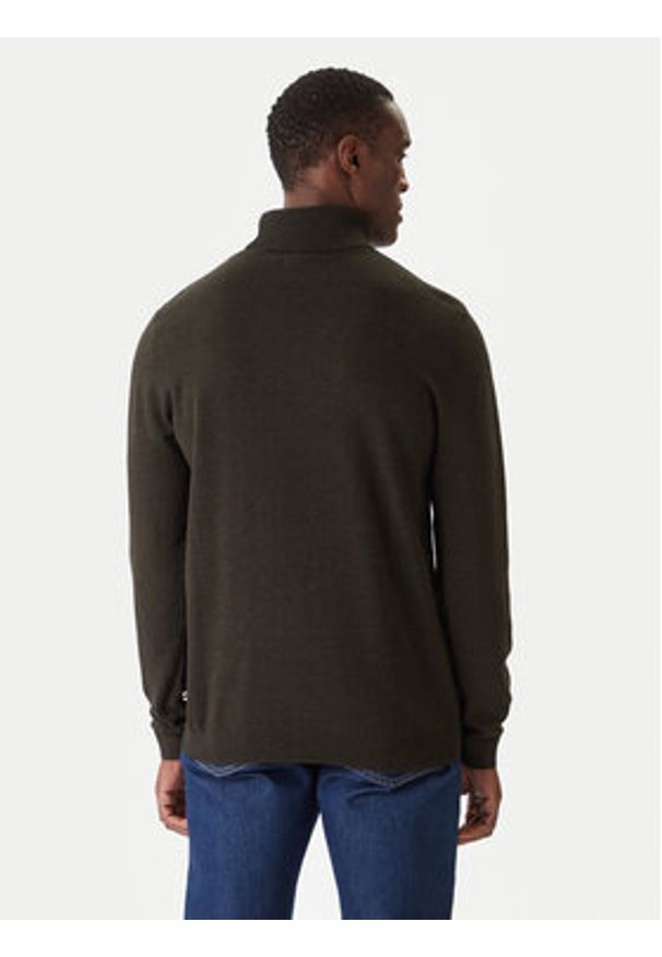 Jack & Jones Golf Basic 12258051 Zielony Regular Fit. Typ kołnierza: golf. Kolor: zielony. Materiał: bawełna