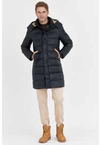 Blauer USA - BLAUER Czarna długa puchowa kurtka męska GUS z odpinanym kapturem, Rozmiar 3XL. Kolor: czarny. Materiał: puch. Długość: długie #6