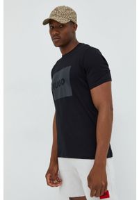 Hugo - HUGO t-shirt bawełniany 50467952 kolor czarny z nadrukiem. Kolor: czarny. Materiał: bawełna. Wzór: nadruk #6