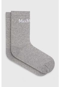 Max Mara Leisure skarpetki z domieszką kaszmiru kolor szary. Kolor: szary. Materiał: kaszmir #1