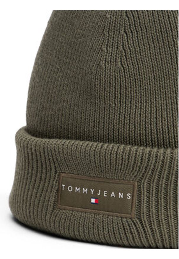 Tommy Jeans Czapka Tjm Linear Beanie AM0AM13666 Zielony. Kolor: zielony. Materiał: materiał, bawełna