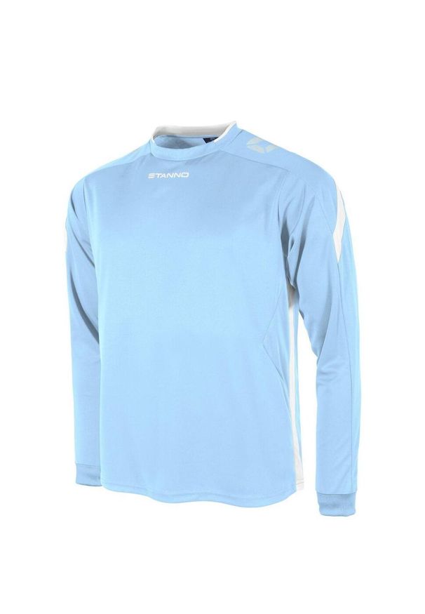 STANNO - Dziecięcy dżersej z długim rękawem Stanno Drive Match. Kolor: wielokolorowy, niebieski, biały. Materiał: jersey. Długość rękawa: długi rękaw. Długość: długie