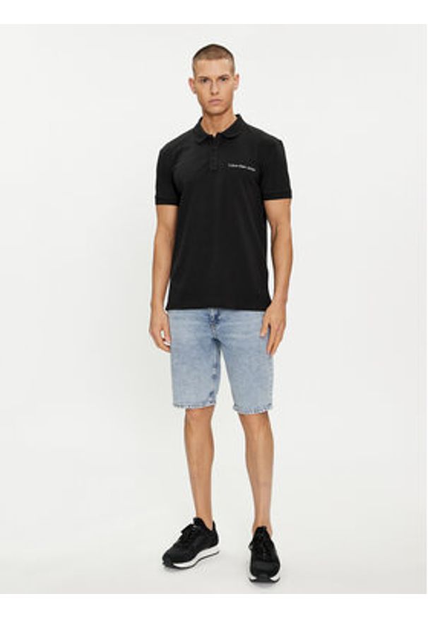 Calvin Klein Jeans Polo Institutional J30J325495 Czarny Regular Fit. Typ kołnierza: polo. Kolor: czarny. Materiał: bawełna