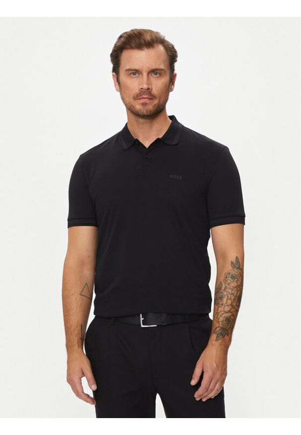 BOSS - Boss Polo Pio 1 50507583 Czarny Regular Fit. Typ kołnierza: polo. Kolor: czarny. Materiał: bawełna