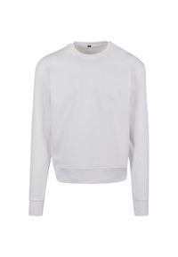 BUILD YOUR BRAND - Męska Bluza Oversize Premium Z Okrągłym Dekoltem. Kolor: biały