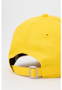New Era czapka bawełniana kolor żółty z aplikacją. Kolor: żółty. Materiał: bawełna. Wzór: aplikacja