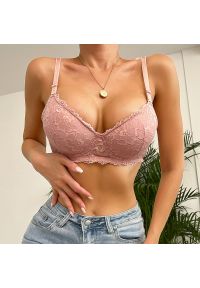 Intica - Biustonosz push-up koronkowy z regulowanymi ramiączkami Tony. Kolor: różowy. Materiał: koronka. Rodzaj stanika: push-up. Wzór: koronka #3