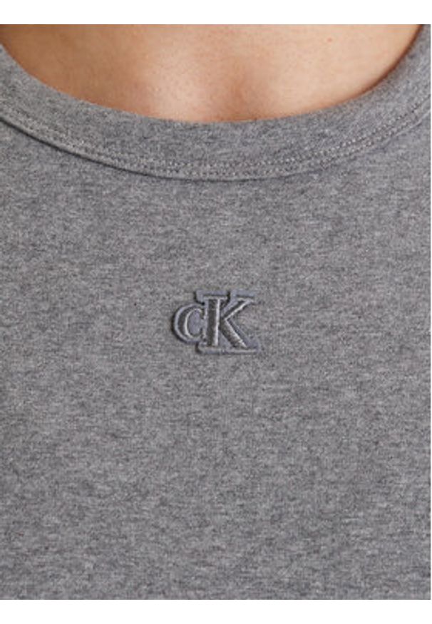 Calvin Klein Jeans Sukienka codzienna LV047B266G Szary Slim Fit. Okazja: na co dzień. Kolor: szary. Materiał: bawełna. Typ sukienki: proste. Styl: casual