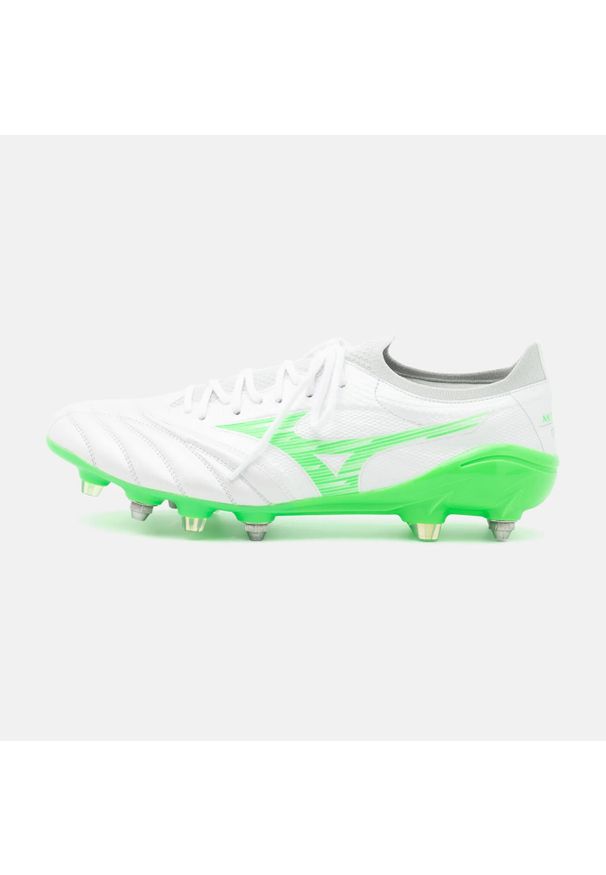 Buty piłkarskie Mizuno Morelia Neo Beta Elite SG. Kolor: biały. Materiał: syntetyk, materiał. Szerokość cholewki: normalna. Sport: piłka nożna