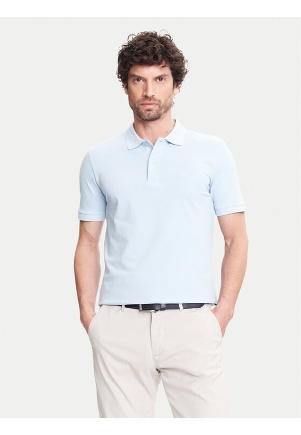 Pierre Cardin Polo C5 21354.2110 Błękitny Regular Fit. Typ kołnierza: polo. Kolor: niebieski. Materiał: bawełna