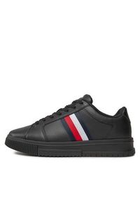 TOMMY HILFIGER - Tommy Hilfiger Sneakersy Supercup Lth Stripes Ess FM0FM04895 Czarny. Kolor: czarny. Materiał: skóra