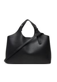 TOMMY HILFIGER - Tommy Hilfiger Torebka Th Logo Satchel AW0AW18282 Czarny. Kolor: czarny. Materiał: skórzane #5