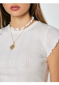 Big-Star - Koszulka damska z ażurowej dzianiny biała Alla 100. Kolor: biały. Materiał: dzianina. Wzór: ażurowy #6