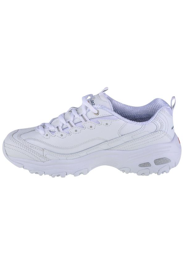 skechers - Damskie D'LITES FRESH START Sneakersy Biały. Kolor: biały. Materiał: guma, materiał, skóra, poliester. Sport: turystyka piesza