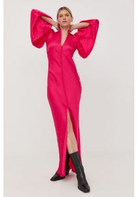 Birgitte Herskind sukienka kolor fioletowy maxi dopasowana. Kolor: fioletowy. Materiał: tkanina, guma. Typ sukienki: dopasowane. Długość: maxi #4