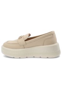 Półbuty damskie Vinceza, ze skóry naturalnej licowej ozdobna klamra wygodna platforma styl casual, beżowe, 39974. Okazja: na co dzień. Zapięcie: klamry. Kolor: beżowy. Materiał: skóra. Wzór: aplikacja. Obcas: na platformie. Styl: casual #3