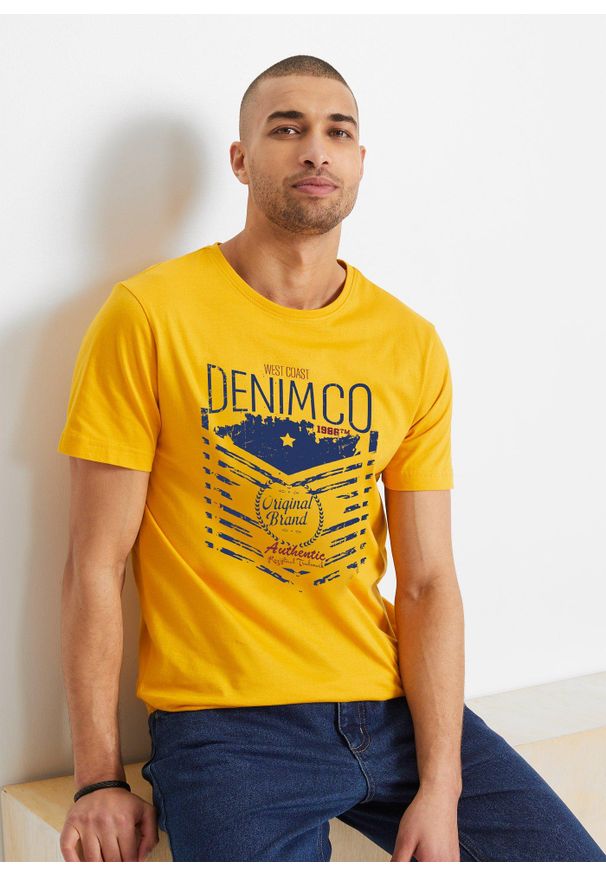 bonprix - T-shirt (3 szt.). Kolor: niebieski. Wzór: nadruk