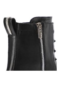 Big-Star - Czarne Botki Big Star Ocieplane Obuwie Damskie. Okazja: na co dzień. Zapięcie: sznurówki. Kolor: czarny. Materiał: skóra. Styl: casual, klasyczny #7