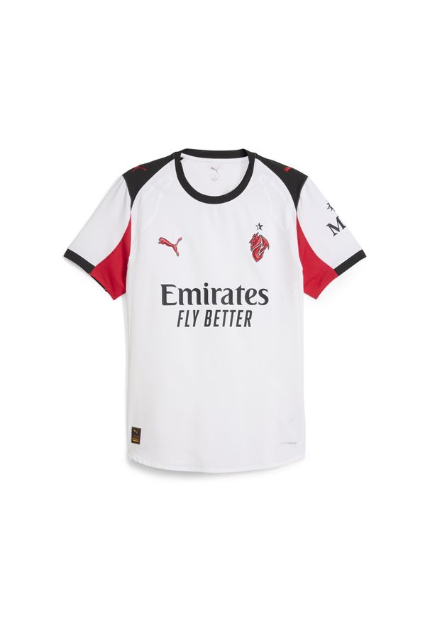 Puma - Męska koszulka wyjazdowa authentic AC Milan 25/26 PUMA White For All Time Red. Kolor: czerwony, biały, wielokolorowy. Sport: bieganie