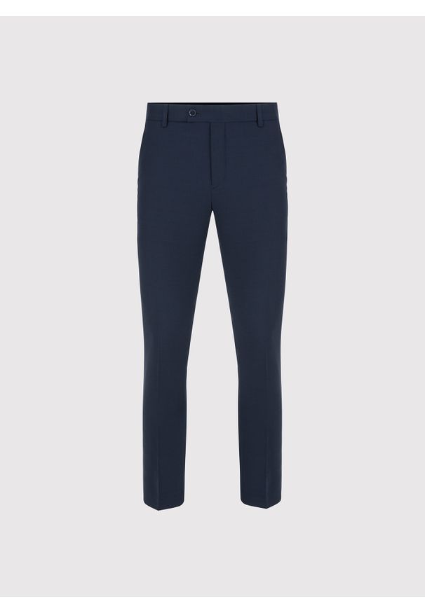 Pako Lorente - PAKO LORENTE – Granatowe spodnie ganiturowe. Kolor: niebieski. Materiał: poliester, wiskoza, elastan. Wzór: gładki. Styl: młodzieżowy, elegancki