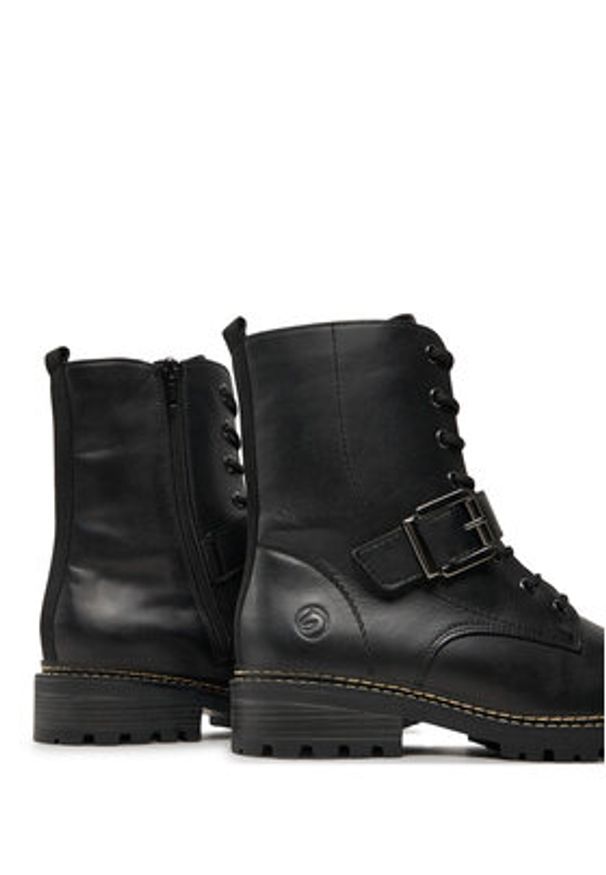 Remonte Trzewiki D0B78-01 Czarny. Kolor: czarny. Materiał: skóra