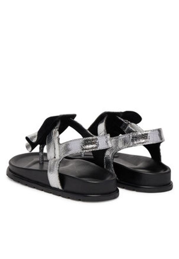 Badura Sandały LAVENDER-118103 Srebrny. Kolor: srebrny. Materiał: skóra