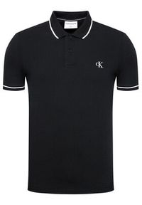 Calvin Klein Jeans Polo J30J315603 Czarny Slim Fit. Typ kołnierza: polo. Kolor: czarny. Materiał: bawełna #3