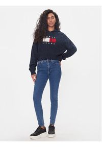 Tommy Jeans Sweter Center Flag DW0DW16528 Granatowy Regular Fit. Kolor: niebieski. Materiał: syntetyk #2