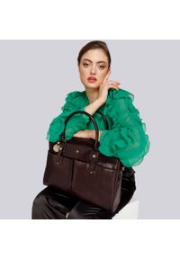 Wittchen - Damska torba na laptopa skórzana z akcesoriami brązowa. Kolor: brązowy. Materiał: skóra. Styl: elegancki #5