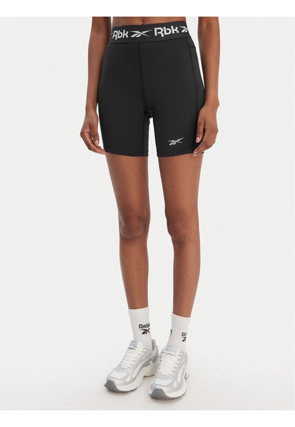 Reebok Szorty sportowe RK25607CCW Czarny Slim Fit. Kolor: czarny. Materiał: syntetyk