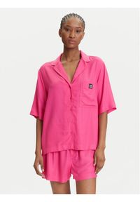 Hugo - HUGO Piżama Jade 50540051 Różowy Relaxed Fit. Kolor: różowy. Materiał: wiskoza