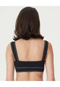 NOIRE SWIMWEAR - Czarny top od bikini Corset Lines. Kolor: czarny. Materiał: tkanina
