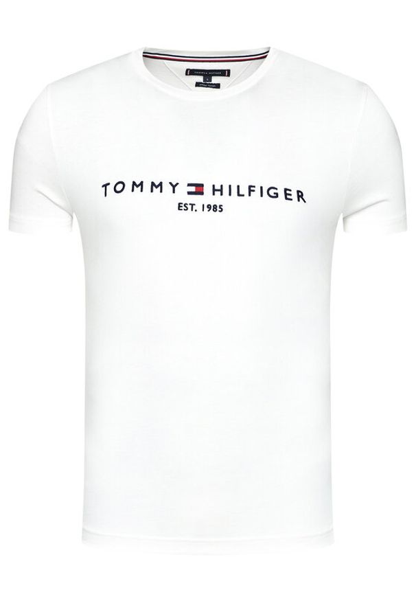 TOMMY HILFIGER - Tommy Hilfiger T-Shirt Core Logo Tee MW0MW11465 Biały Regular Fit. Kolor: biały. Materiał: bawełna