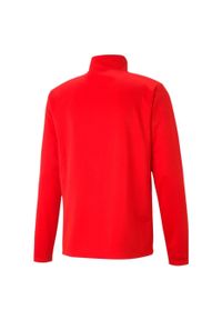 Bluza piłkarska męska Puma teamRISE 1 4 Zip Top. Kolor: biały, czerwony, wielokolorowy. Materiał: poliester. Sport: piłka nożna