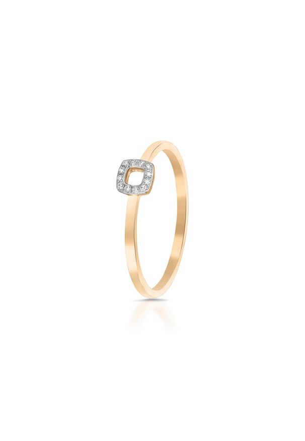 W.KRUK Wspaniały Złoty Pierścionek - złoto 375, Diament 0,03ct - ZDL/PB+08BK. Materiał: złote. Kolor: złoty. Wzór: aplikacja. Kamień szlachetny: diament