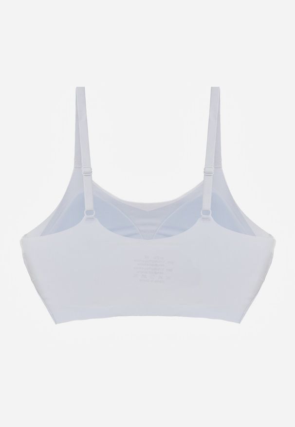 Born2be - Niebieski Bezszwowy Biustonosz Bez Fiszbin z Usztywnianymi Miseczkami Leavessa. Kolor: niebieski. Wzór: gładki