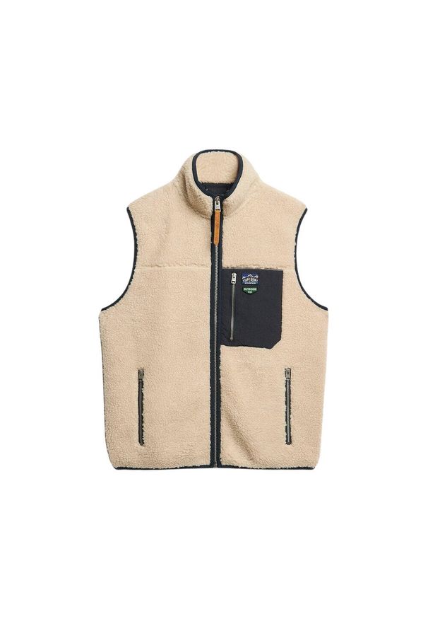 Polar Superdry Vintage Retro Fleece. Kolor: beżowy. Materiał: polar