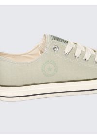 Big-Star - Trampki męskie niskie pistacjowe RR174615 300. Kolor: zielony. Materiał: materiał, jeans. Styl: elegancki